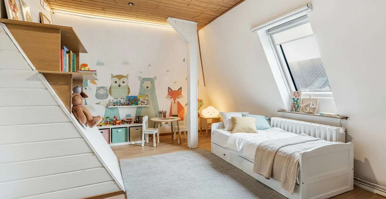 Schlafzimmer IV (Einrichtungsbeispiel) im Dachgeschoss