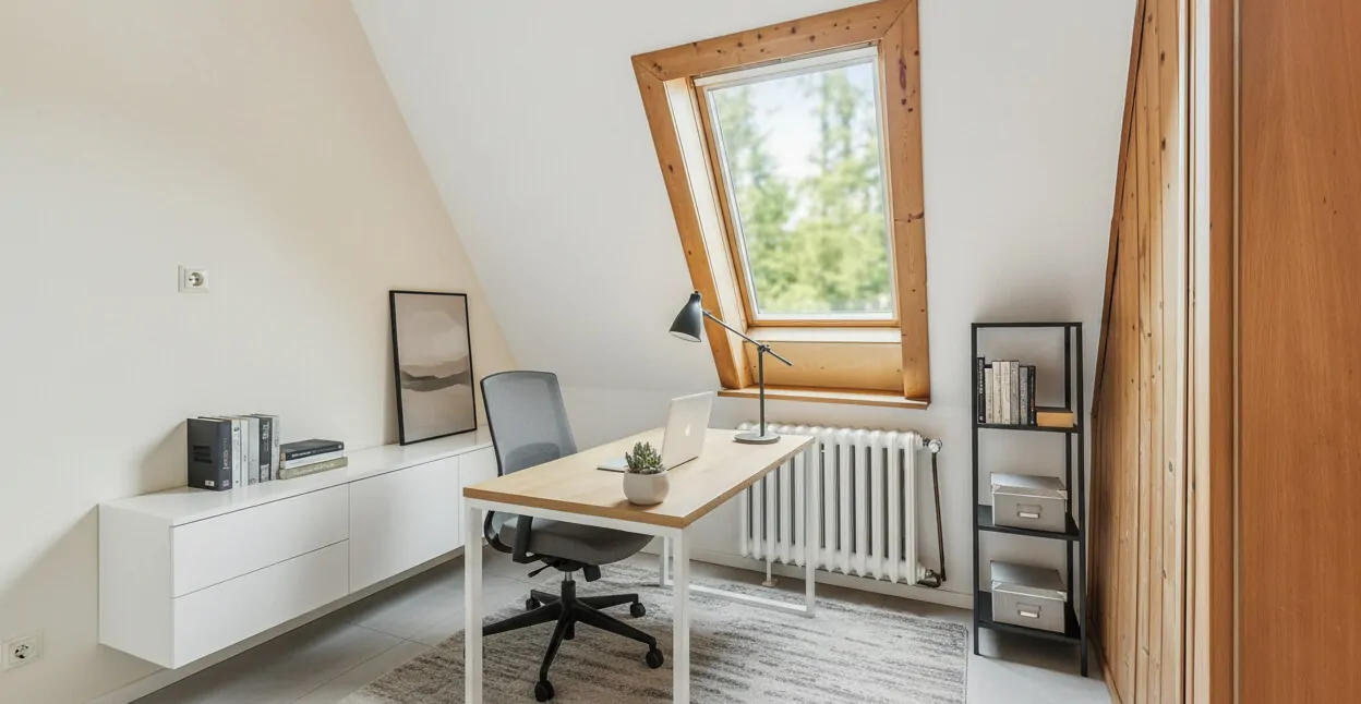 Arbeitszimmer (Einrichtungsbeispiel) im Dachgeschoss
