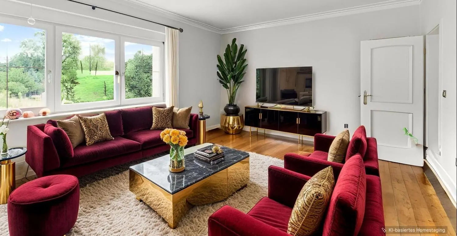 Wohnzimmer - Ausstattung KI animiert