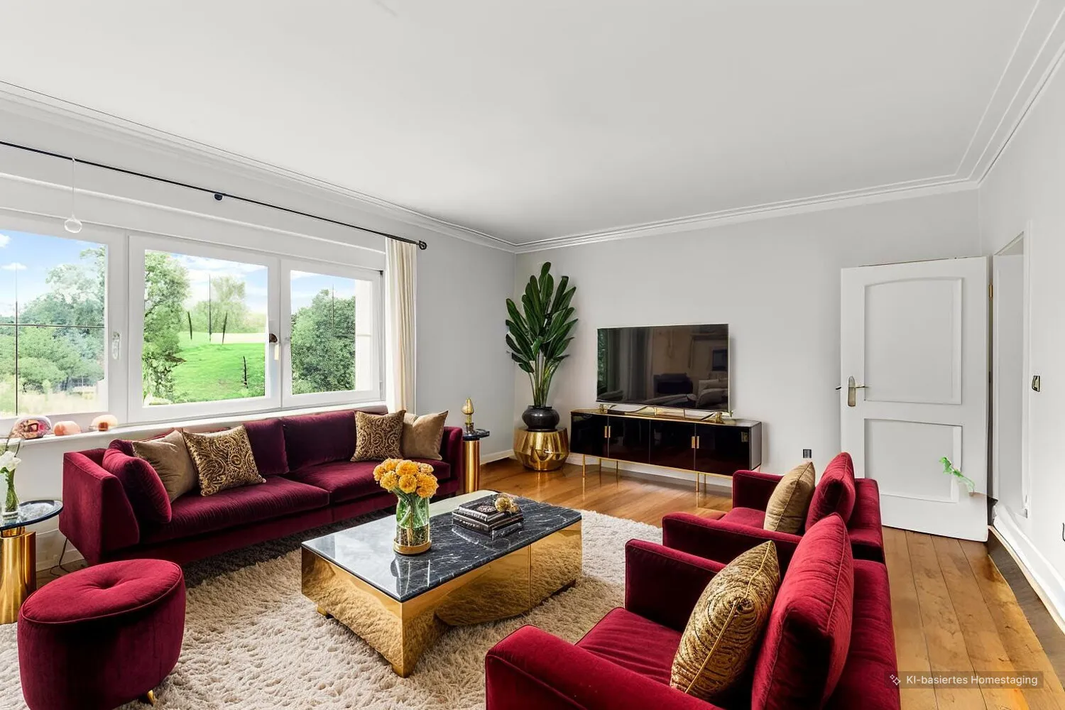 Wohnzimmer - KI animierte Ausstattung