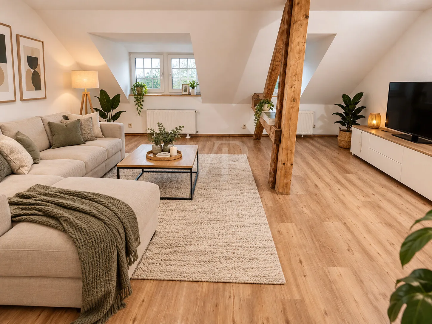 Wohnzimmer Home Staging - KI animiert
