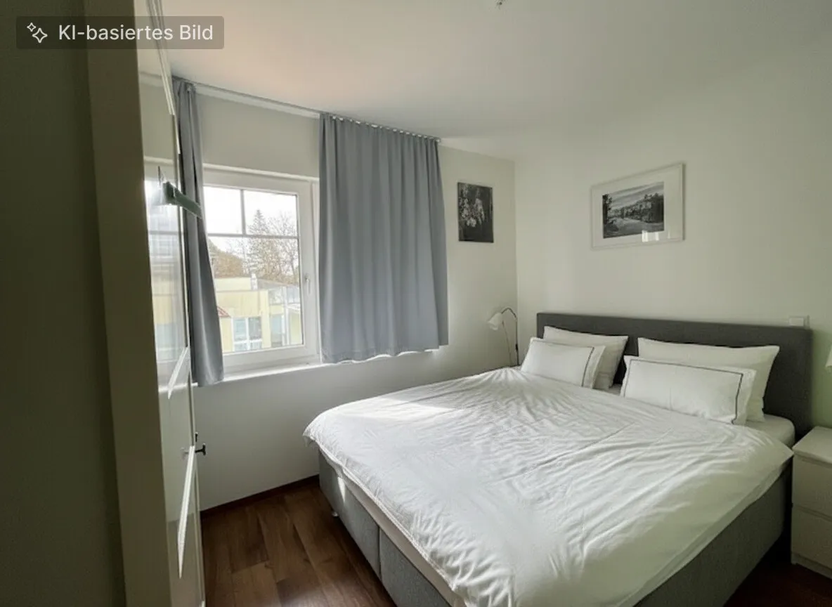 Schlafzimmer mit Zugang zum Bad