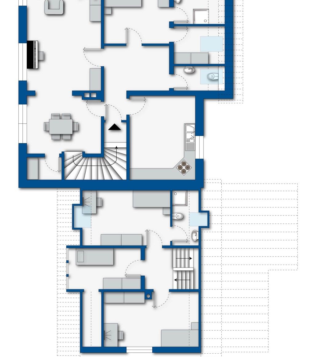 Grundriss 1. OG möbliert