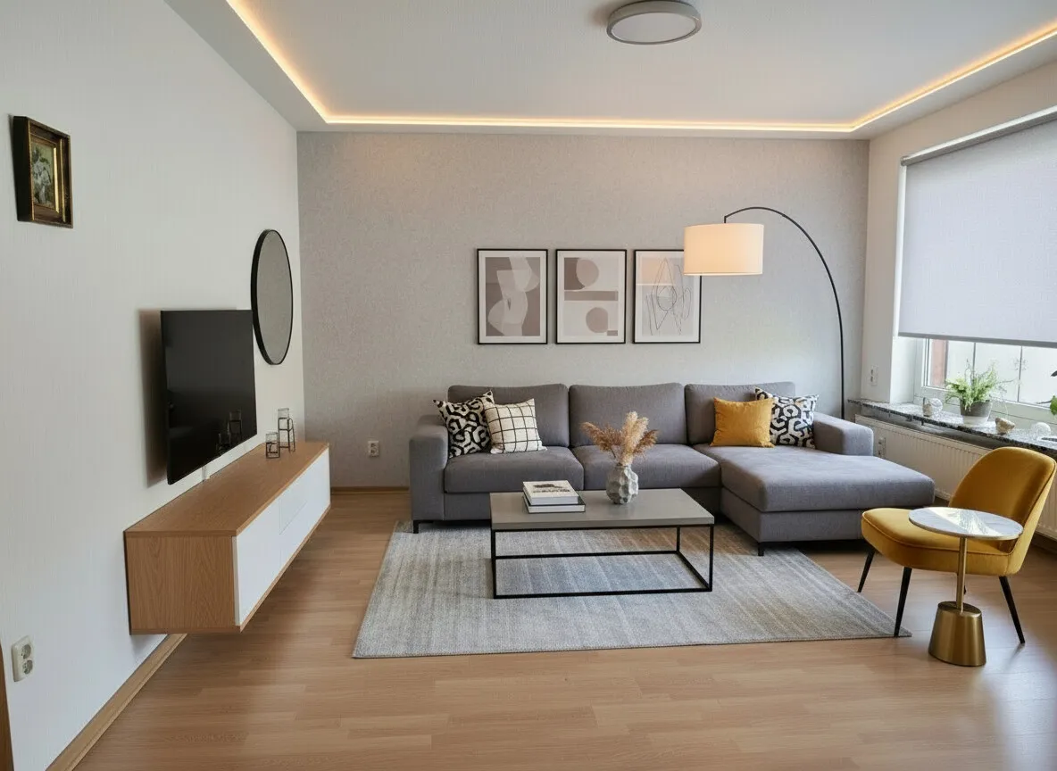 Wohnzimmer KI bearbeitet