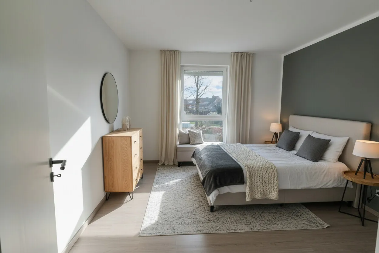 Schlafzimmer eingerichtet