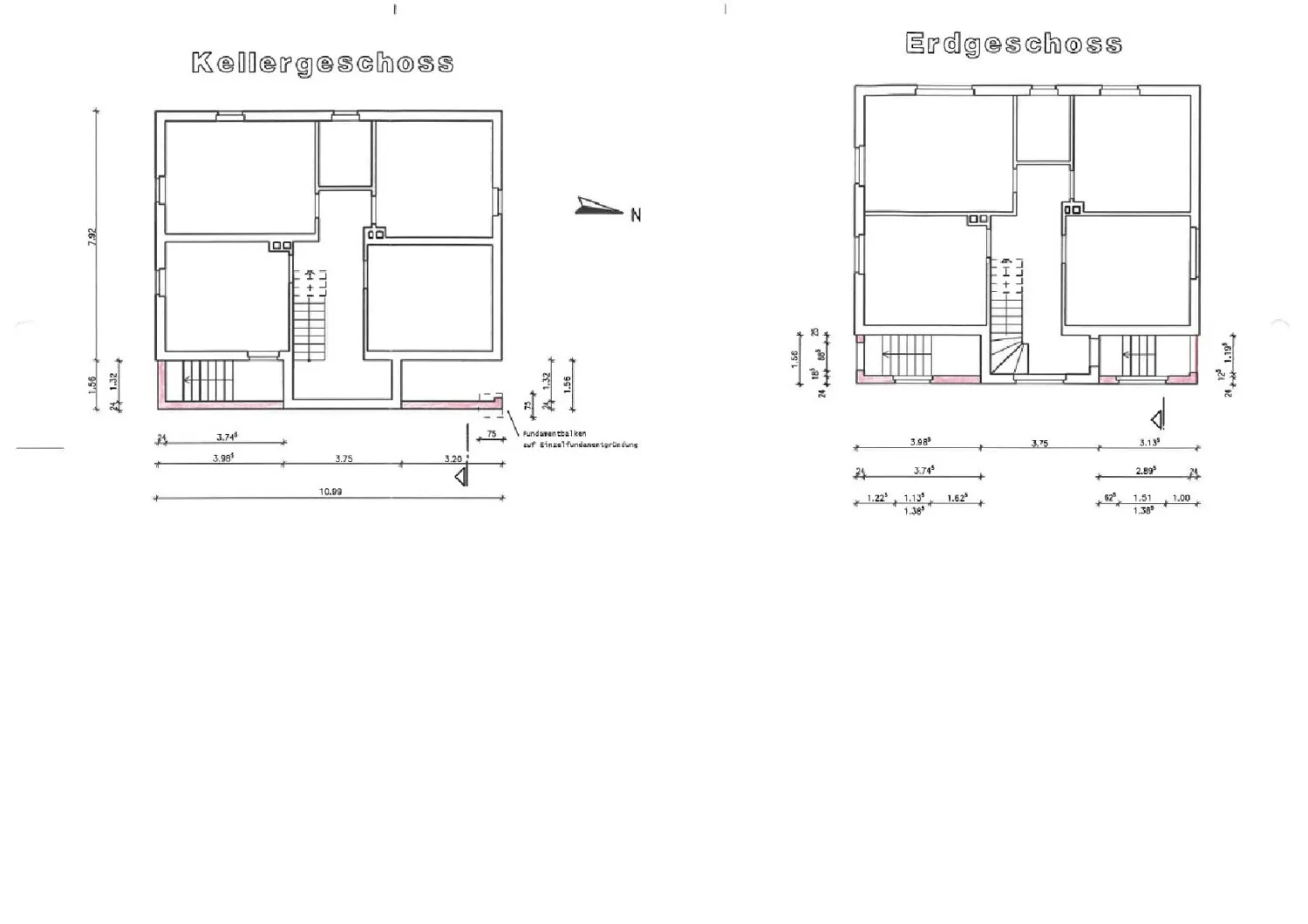 Grundriss mit Maßen