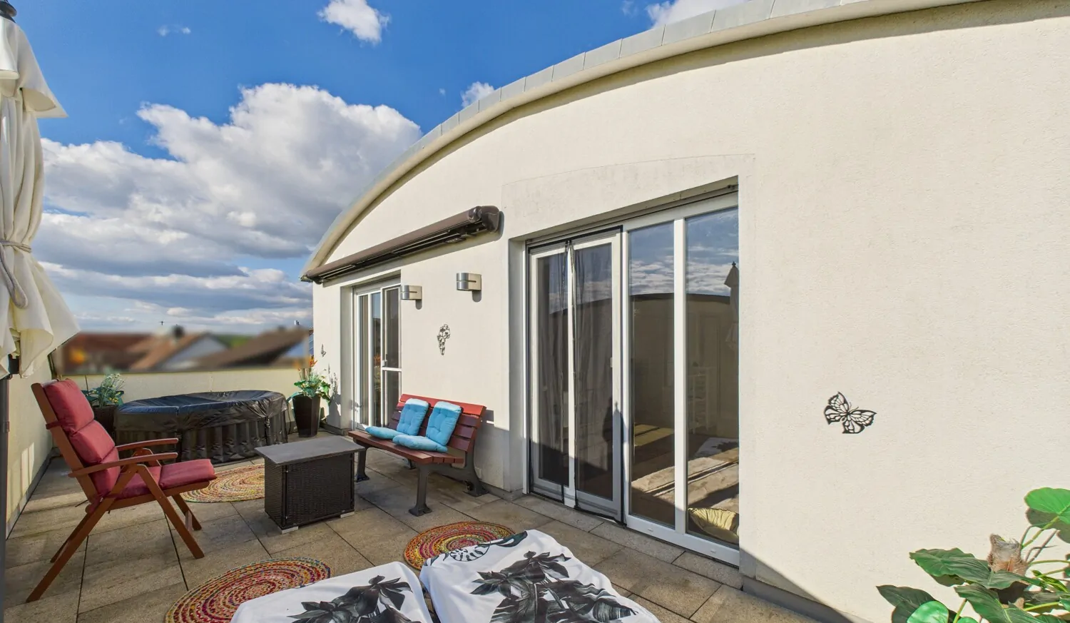 Uneinsehbare Dachterrasse