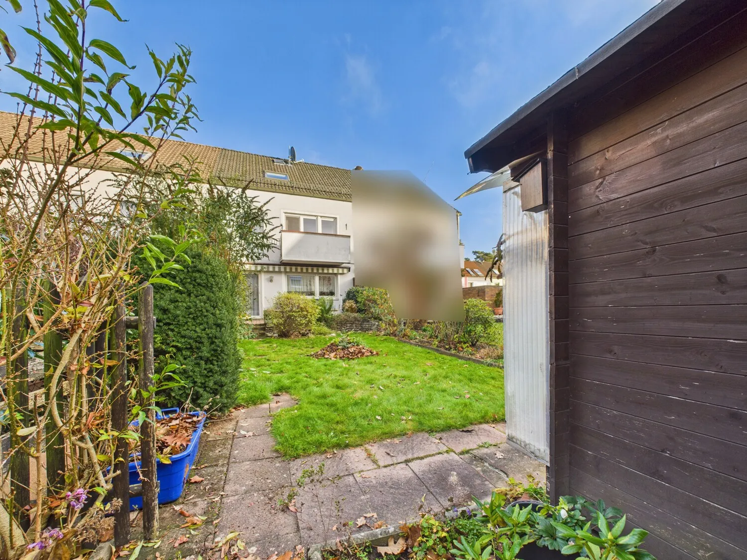 Rückseite des Hauses mit Garten