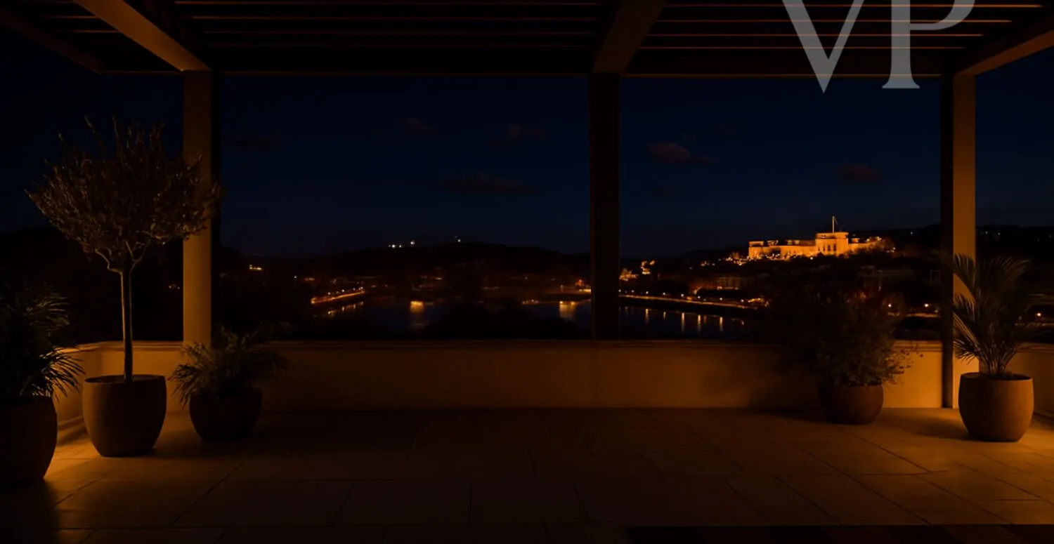 A teraszról látható este