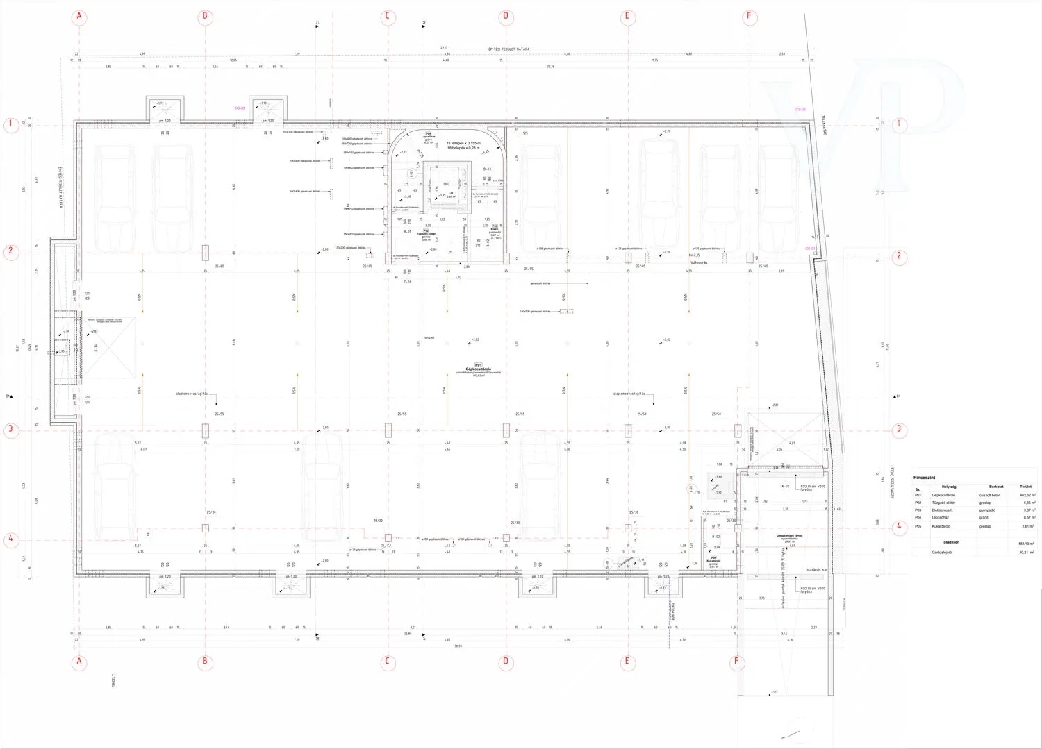 Pinceszinti alaprajz