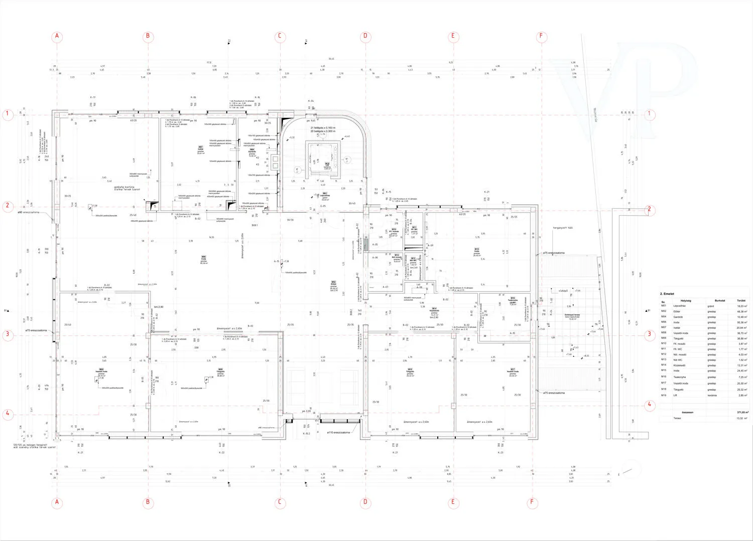2. emeleti alaprajz