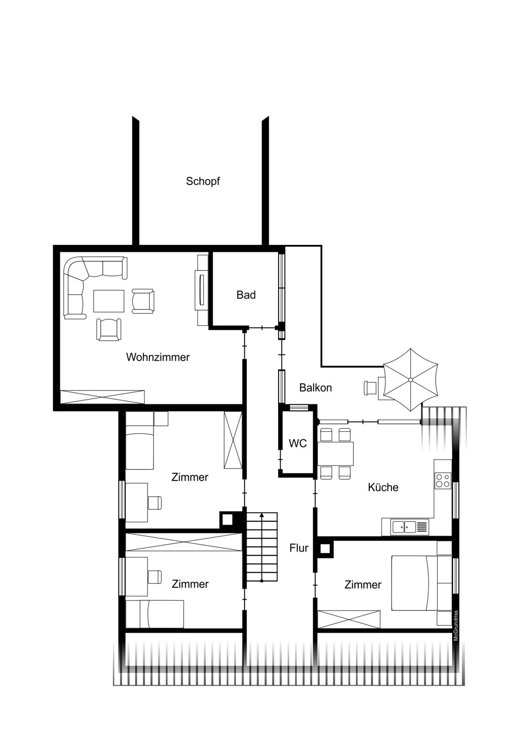 Grundriss Dachgeschoss / Obergeschoss