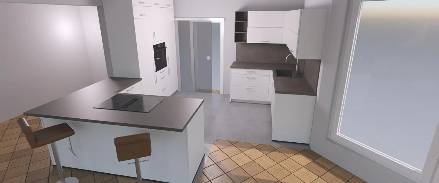 Visualisierung Küche Ansicht I