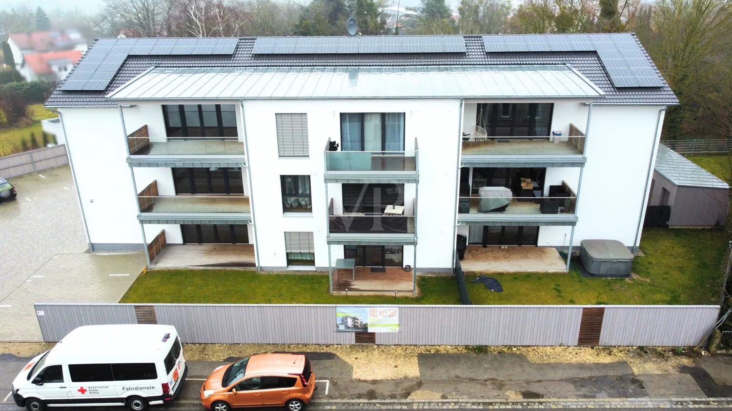 Rented 2-room attic apartment with large balcony in energy-efficient construction