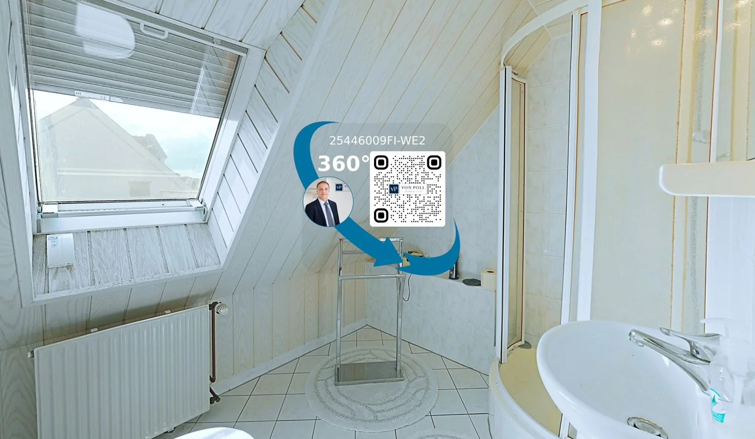 Spitzboden WE 2 - Bad & Zugang 360° Rundgang