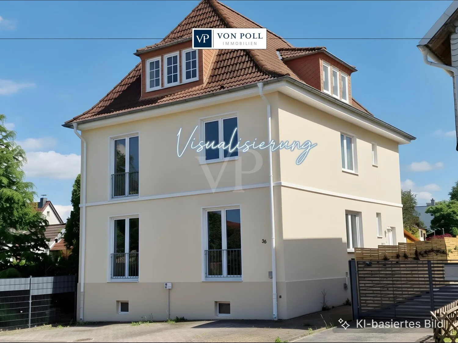Ansicht Norden mit Visualisierungsbeispiel