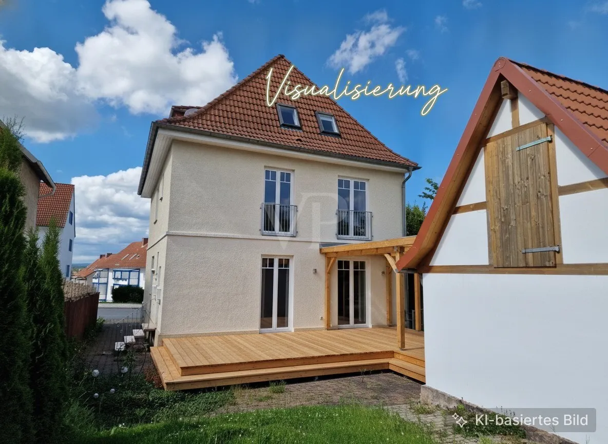 Visualisierungsbeispiel neue Fassadenoptik gartenseits