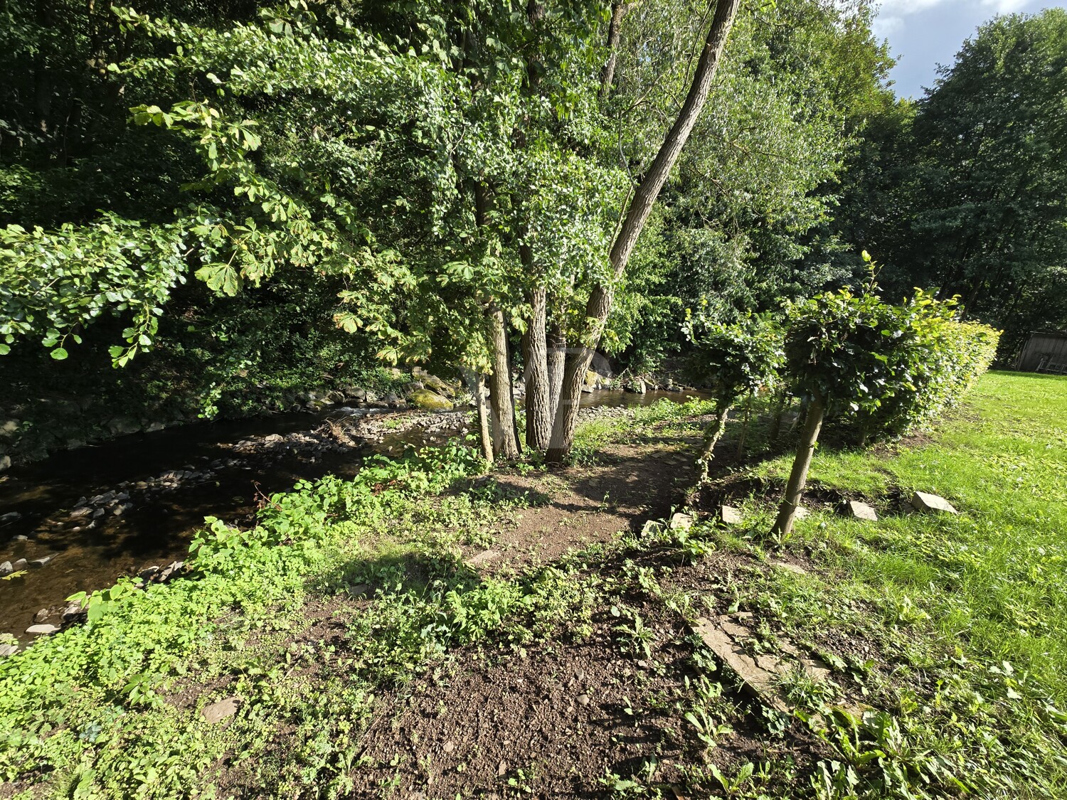 Ansicht Gartenbereich mit Flußblick