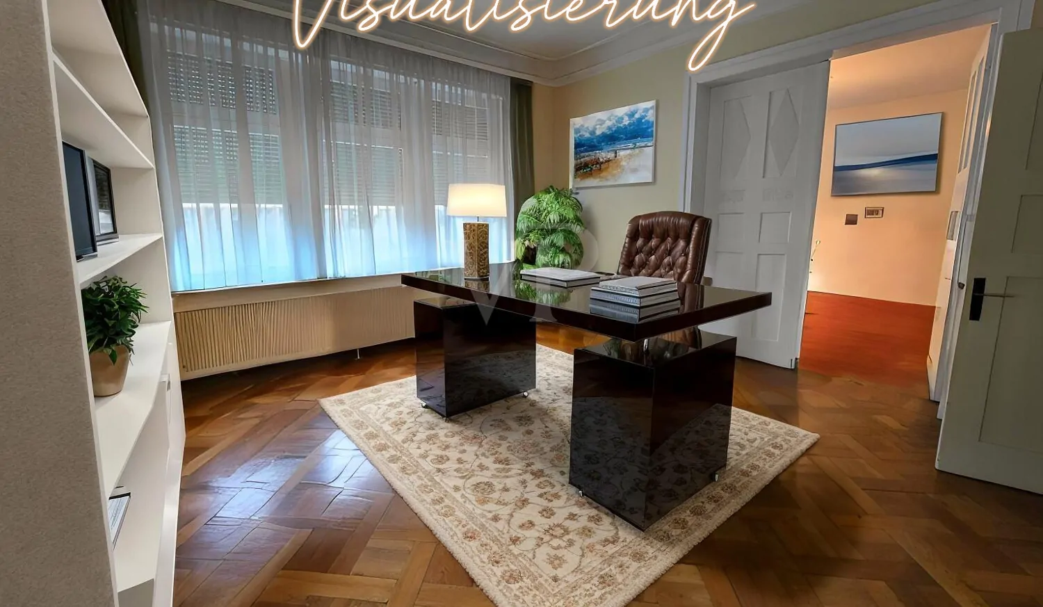 EG Raum 01 Visualisierung mit Büro