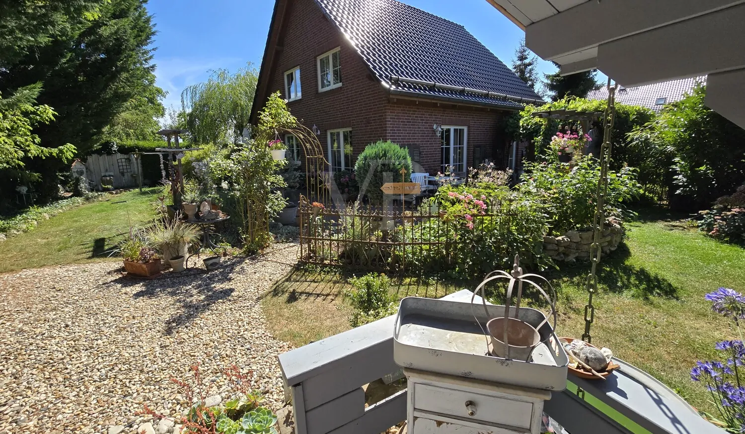 Ansicht Norden Blick vom Gartenhaus