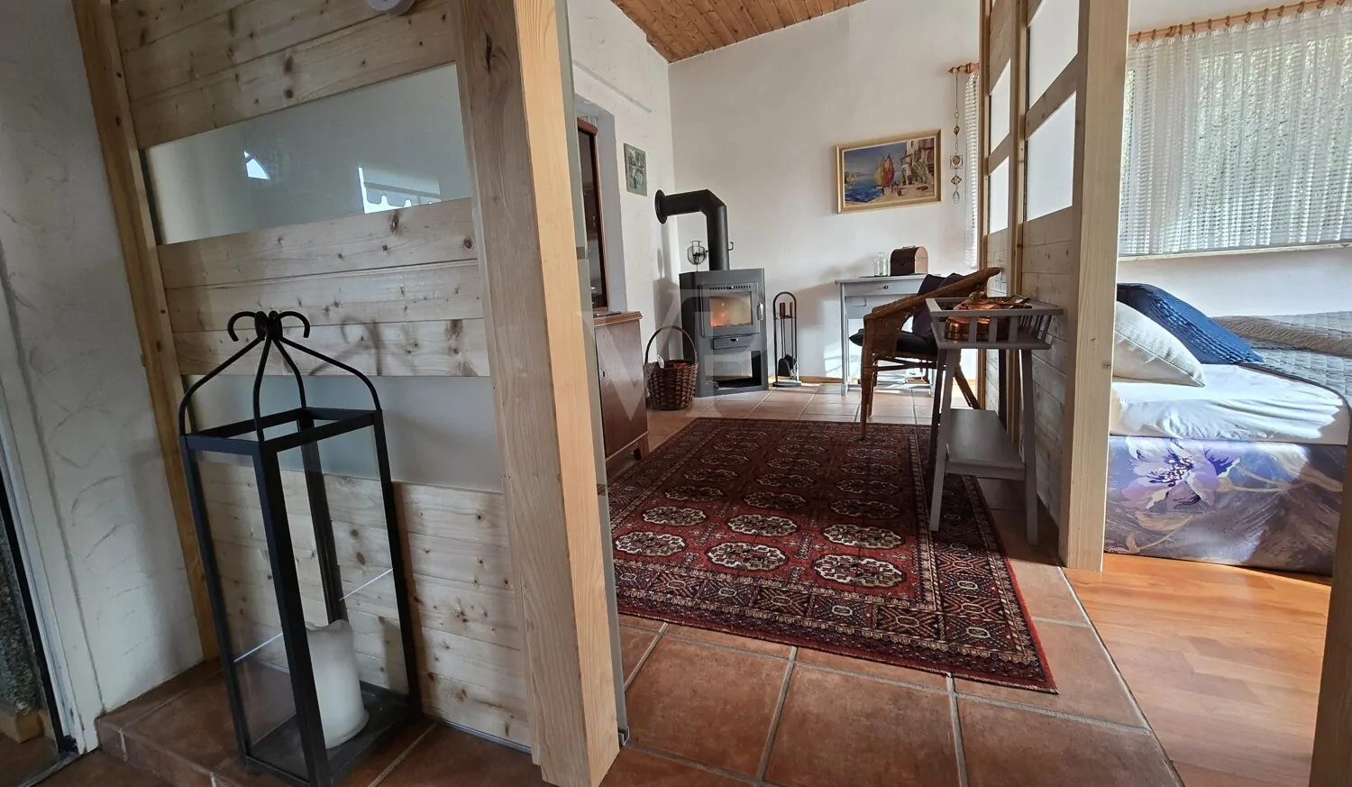 Wohnzimmer mit Kaminofen