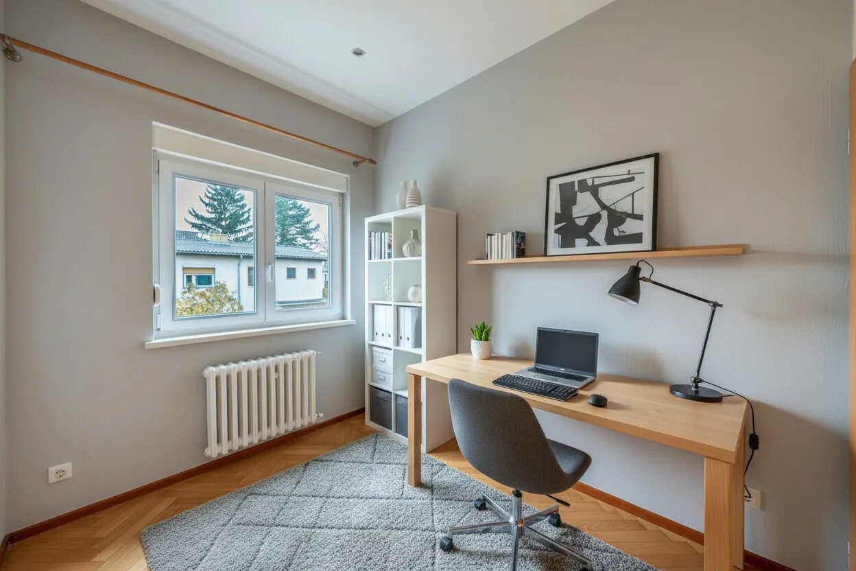 Einrichtungsbeispiel, OG halbes Zimmer Einrichtungsbeispiel Arbeitszimmer