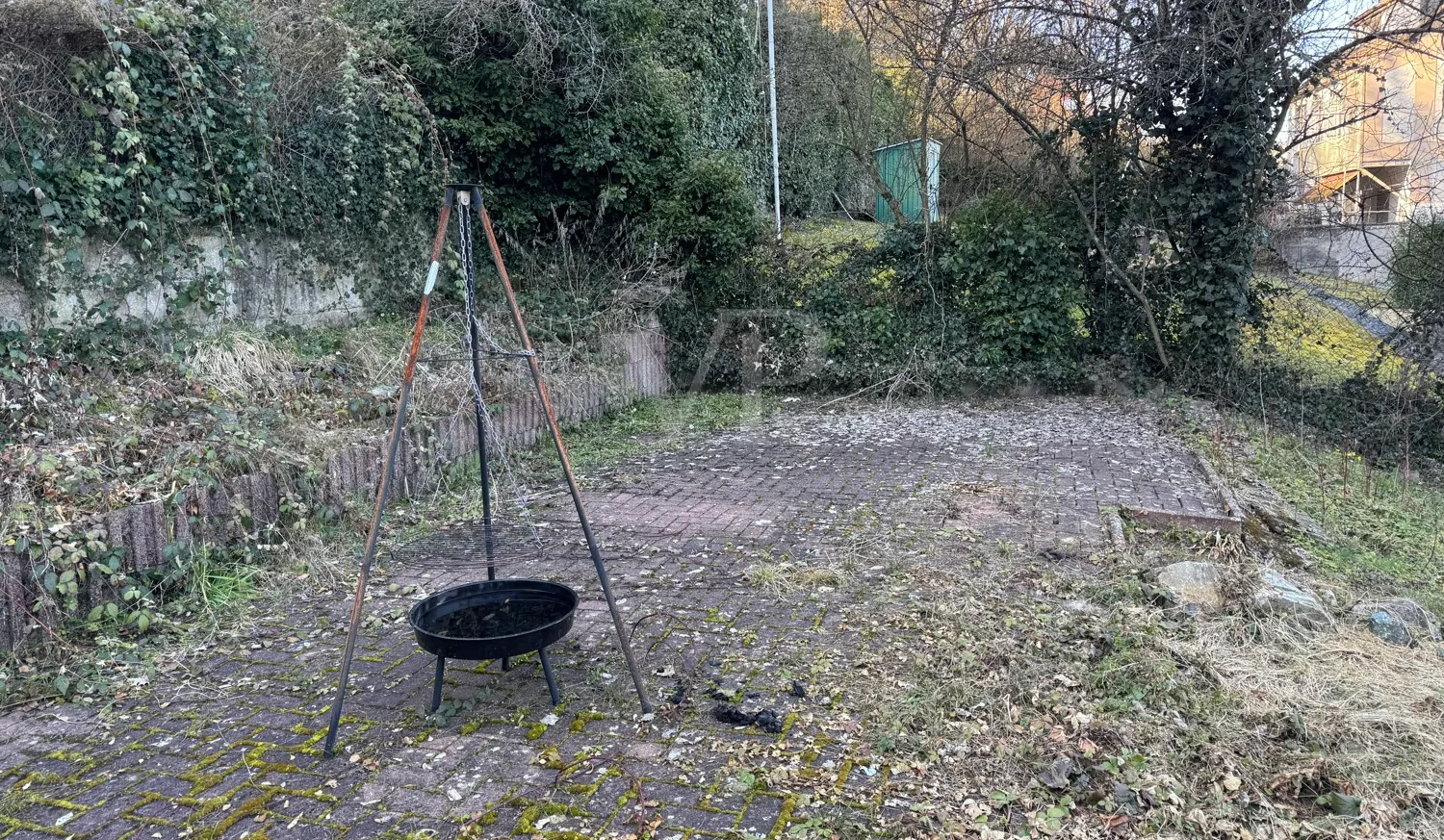 Gepflasteter Bereich im Garten