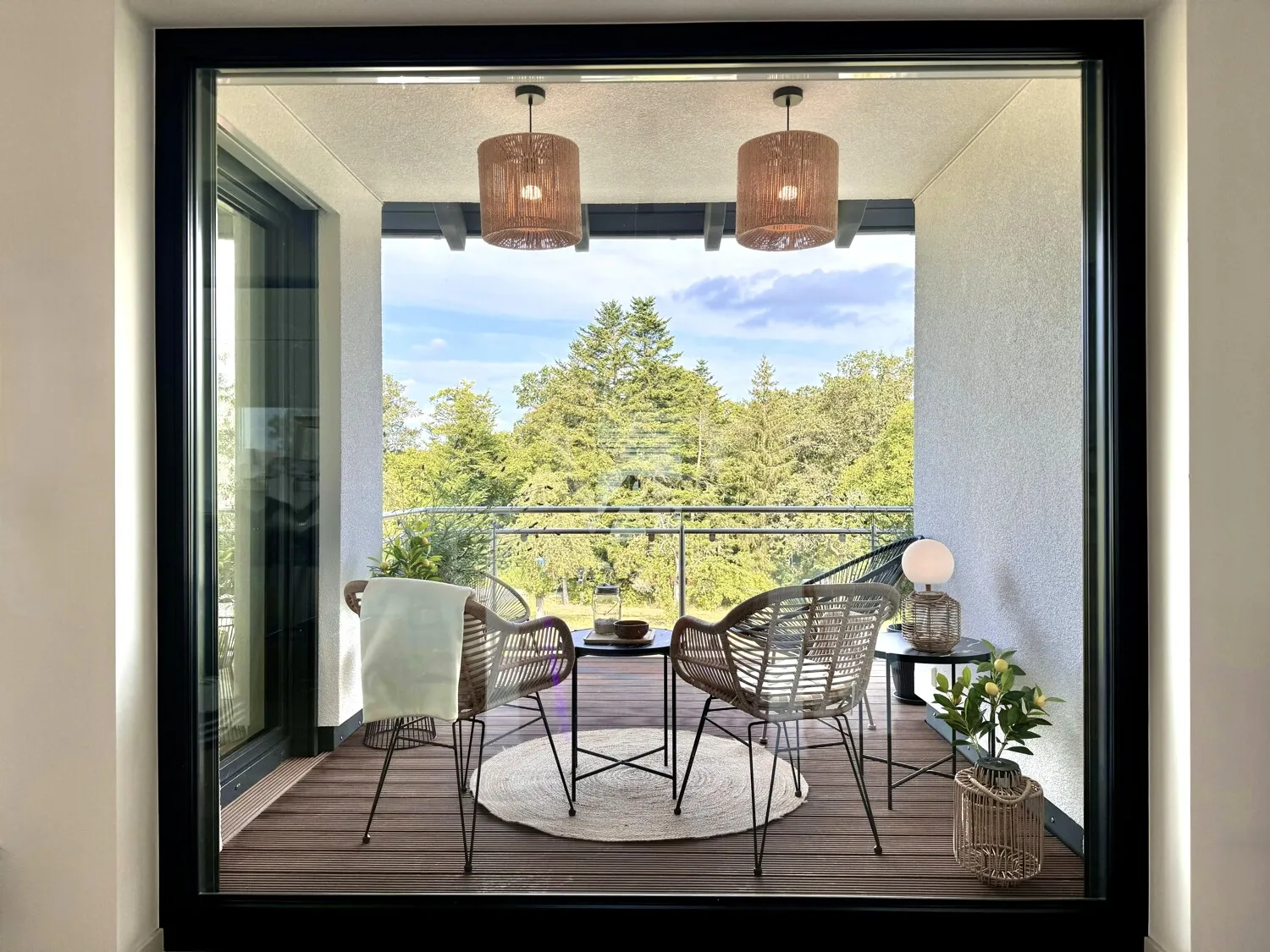 geschützter Balkon