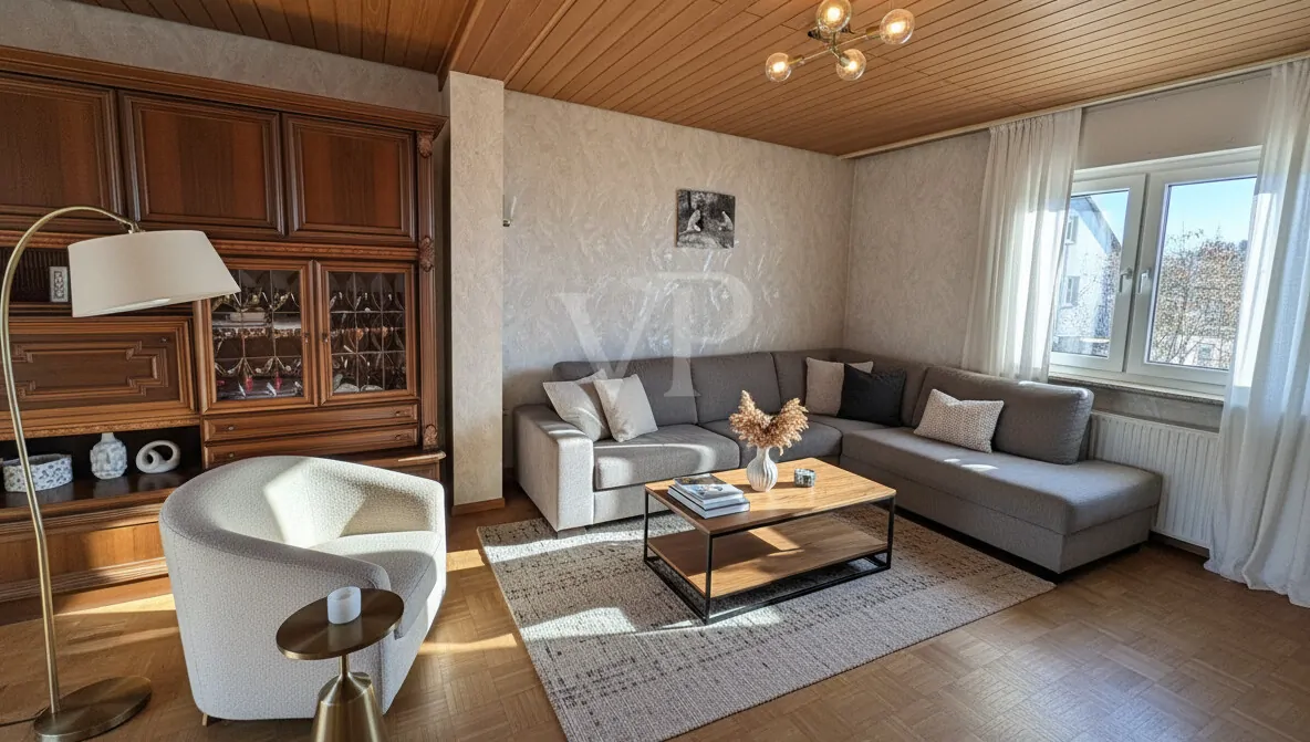 Wohnzimmer KI-Staging