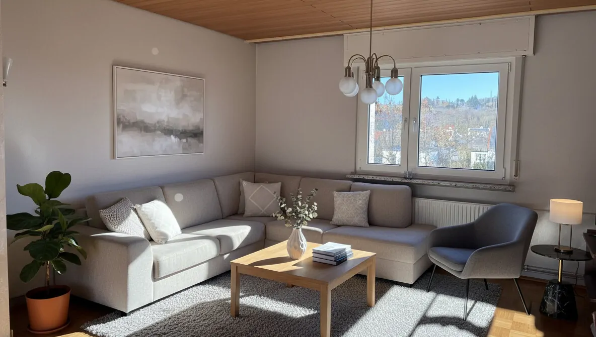 Wohnzimmer KI-Staging