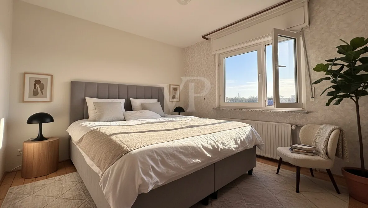 Elternschlafzimmer KI-Staging