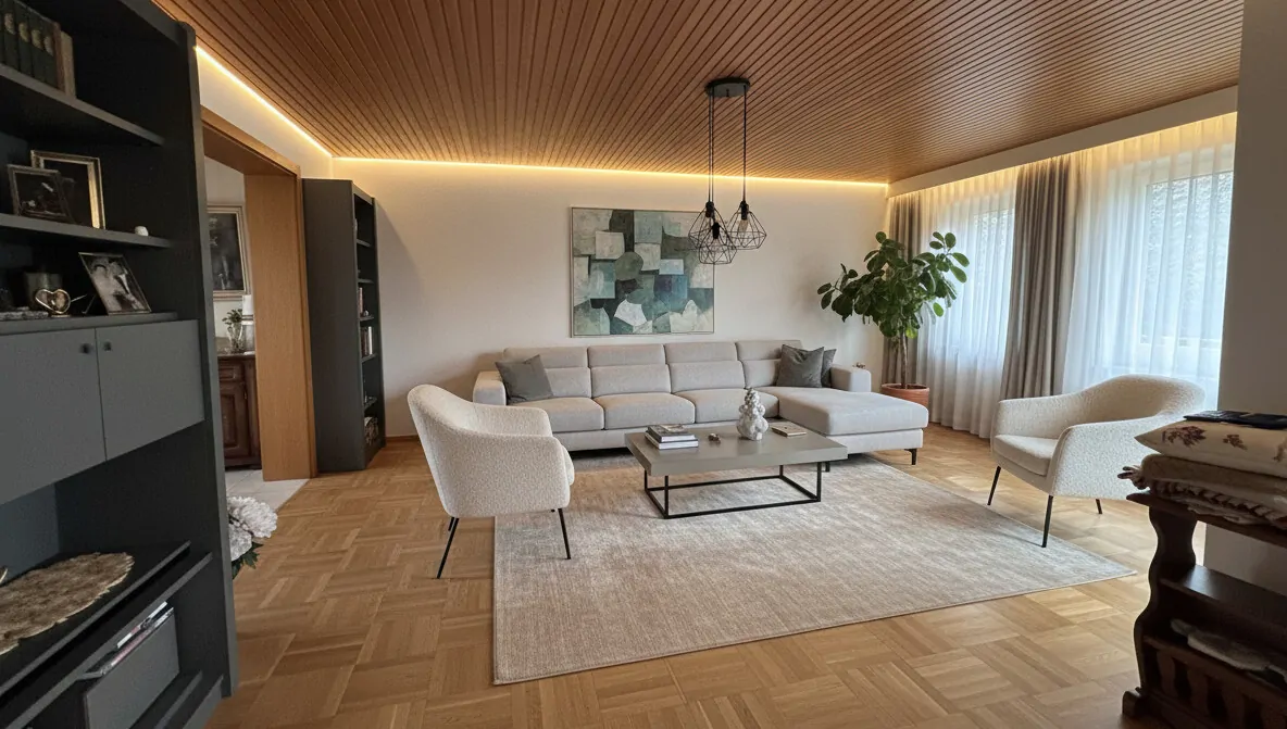Wohnzimmer Beispiel KI-Staging