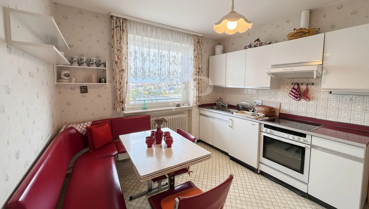 Küche mit Zugang zu Esszimmer