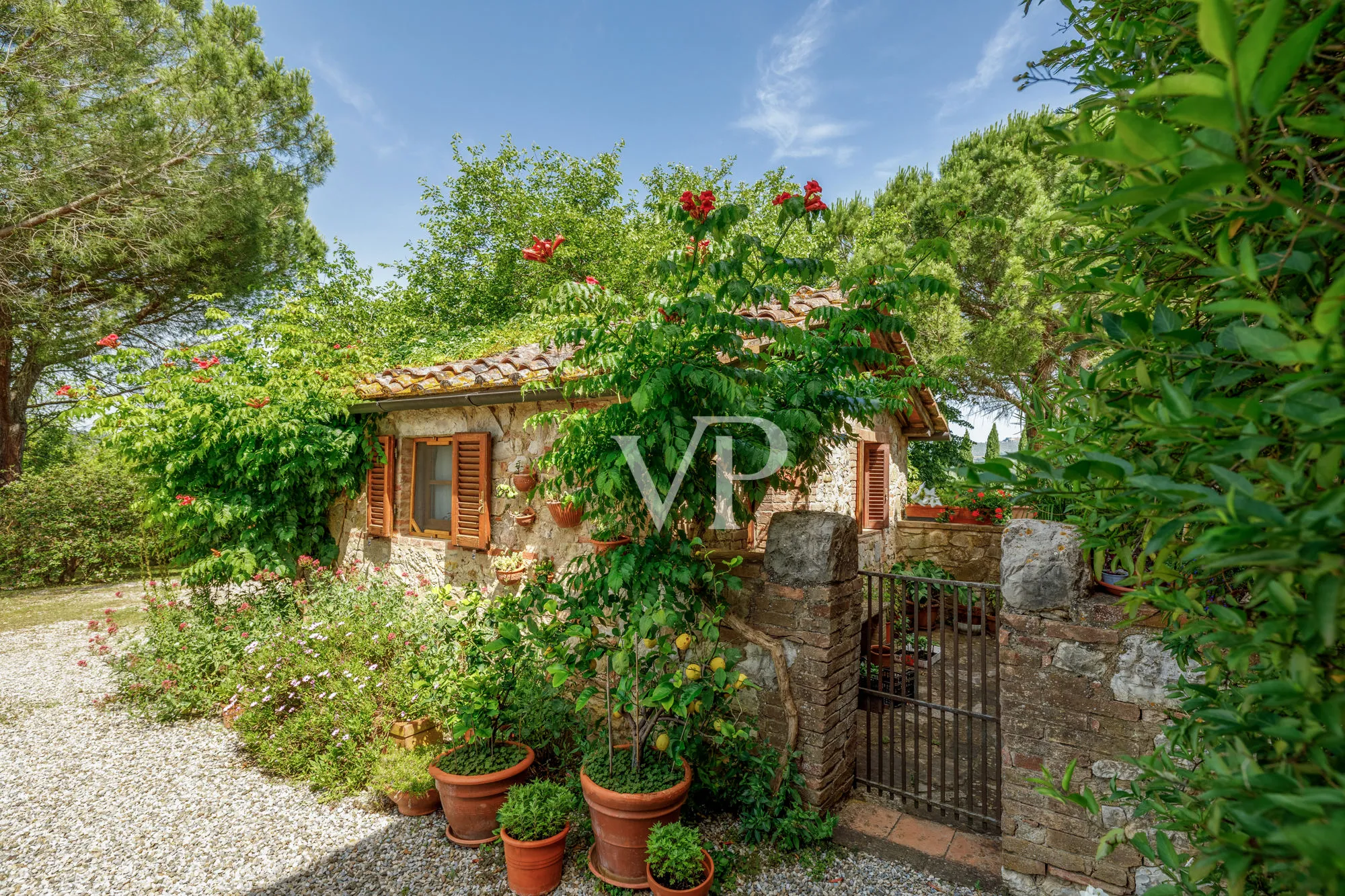 Tenuta storica con villa indipendente e due annessi immersa tra le colline toscane