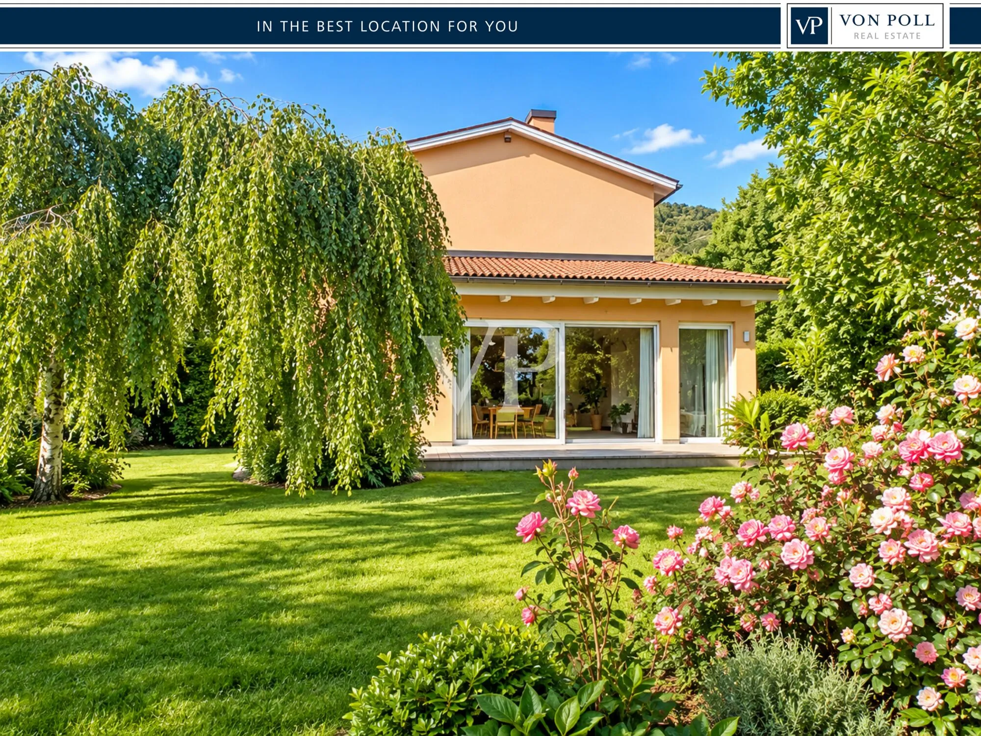 Sehr helle Villa mit großem Garten, gebaut in energieeffizientem Gebäude mit Photovoltaik-Anlage