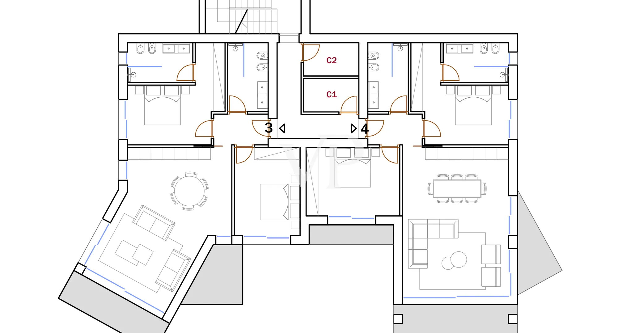 Edificio B - pianta piano primo