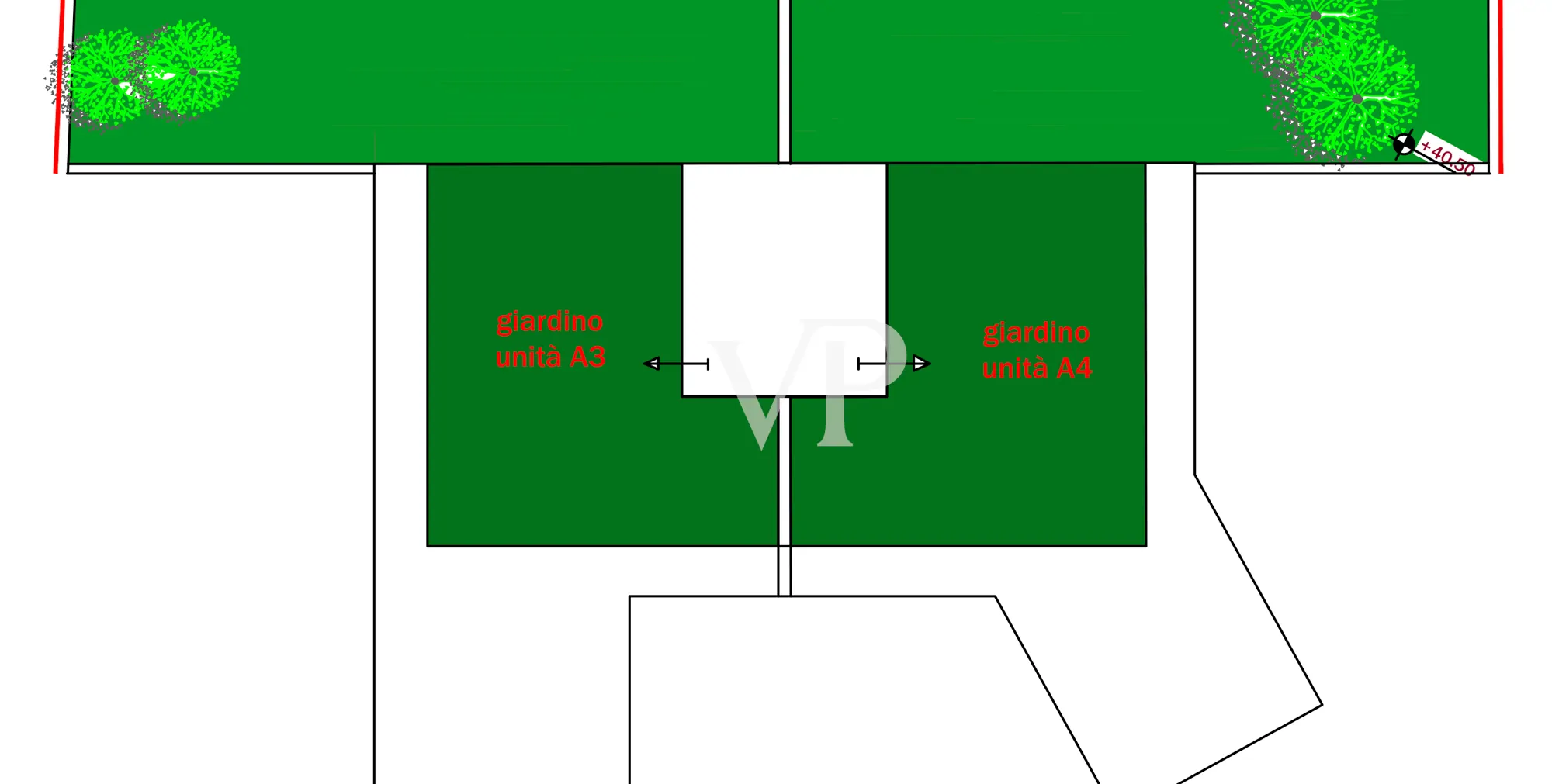 Edificio A - pianta del tetto