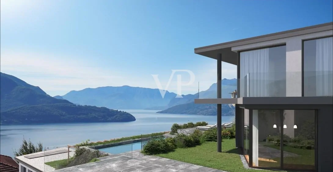 Prestigeträchtiges Wohnprojekt mit 12 Wohnungen und Villa in Vercana mit spektakulärem Blick auf den Comer See