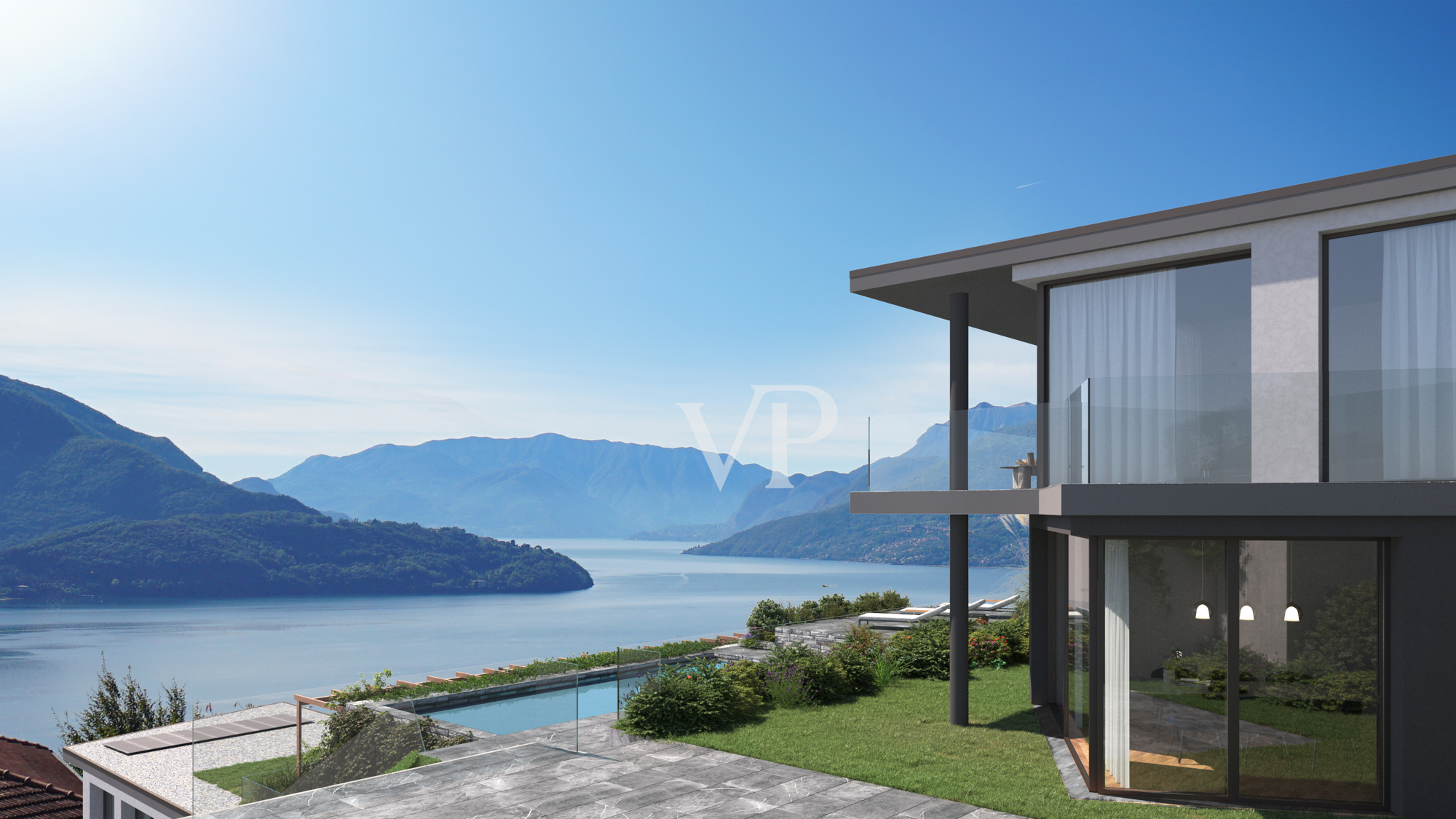 Prestigeträchtiges Wohnprojekt mit 12 Wohnungen und Villa in Vercana mit spektakulärem Blick auf den Comer See