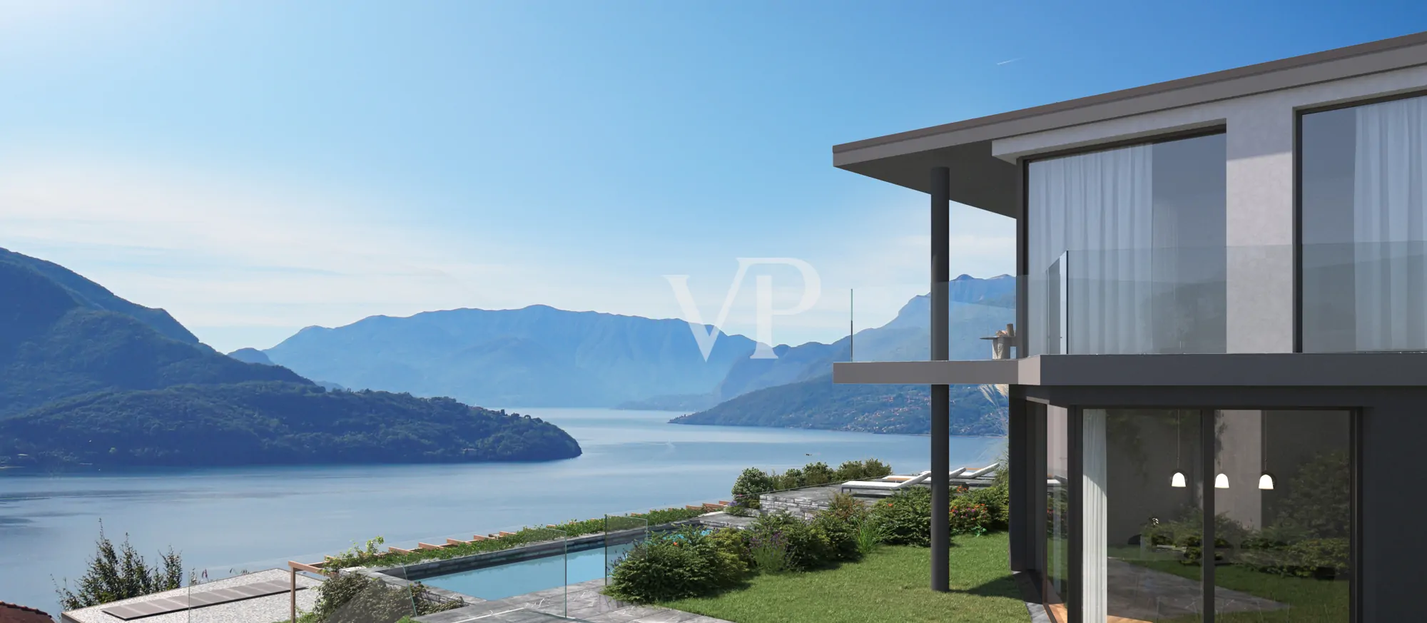Prestigeträchtiges Wohnprojekt mit 12 Wohnungen und Villa in Vercana mit spektakulärem Blick auf den Comer See
