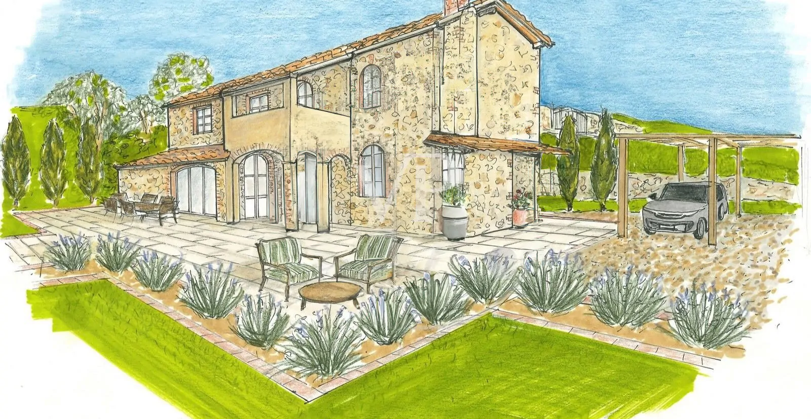 Luxuriöses, fein renoviertes Bauernhaus aus Stein in Montalcino