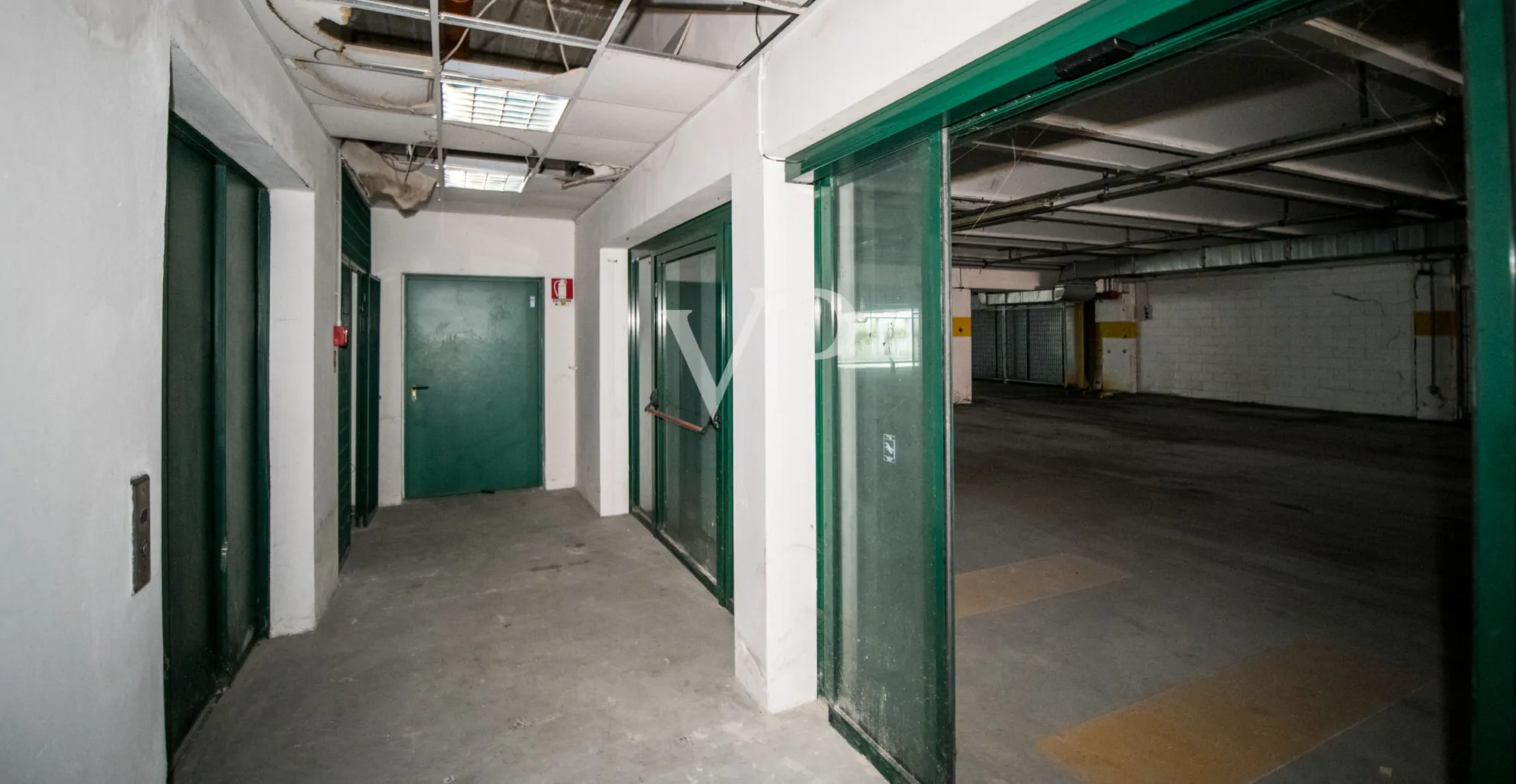 Commercial shed with outdoor area and underground garage