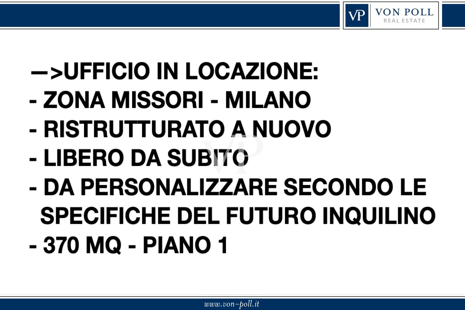 Ampio ufficio completamente ristrutturato da personalizzare