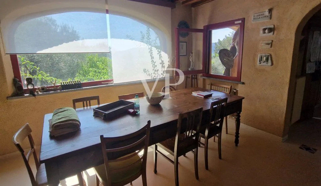 Schönes Bauernhaus in den Hügeln von Camaiore mit Meerblick