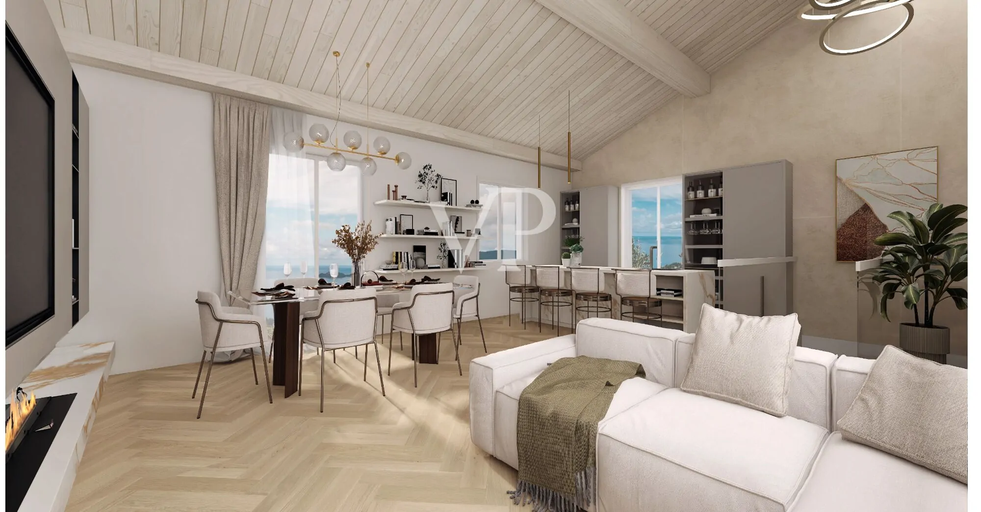 Im Bau befindliche Doppelhaushälfte mit atemberaubender Aussicht