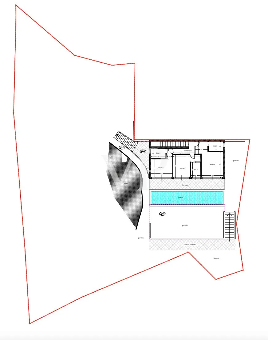 Terreno edificabile con progetto approvato di villa e fantastica vista sul mare di Cala di Volpe