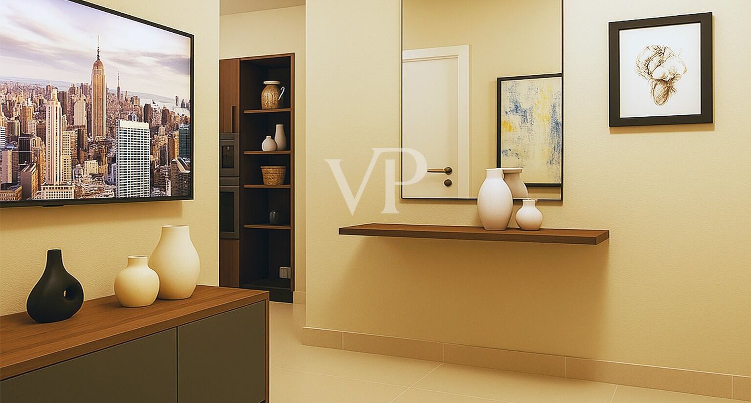 Rendering vista soggiorno