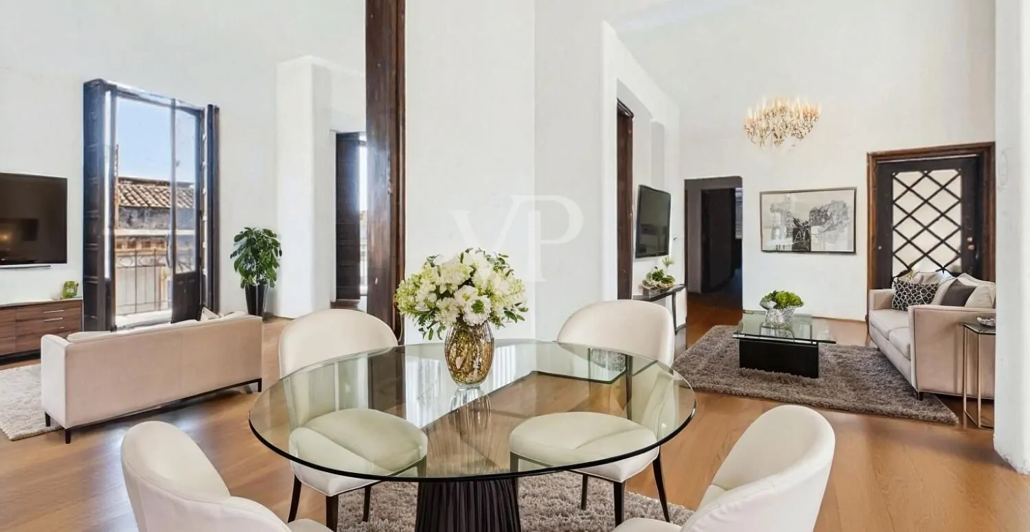 Elegant Penthouse on Two Floors with Terrace in Exclusive Area of Catania