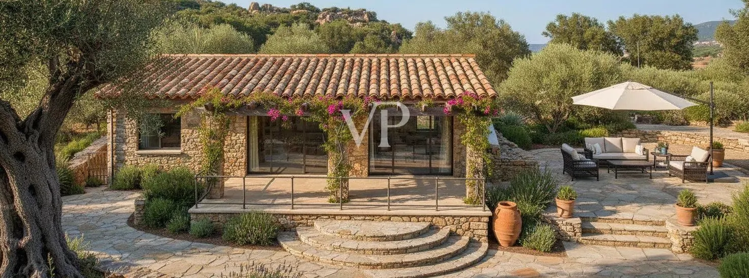 Villa mit Nebengebäude und Schwimmbad in der Nähe des Meeres