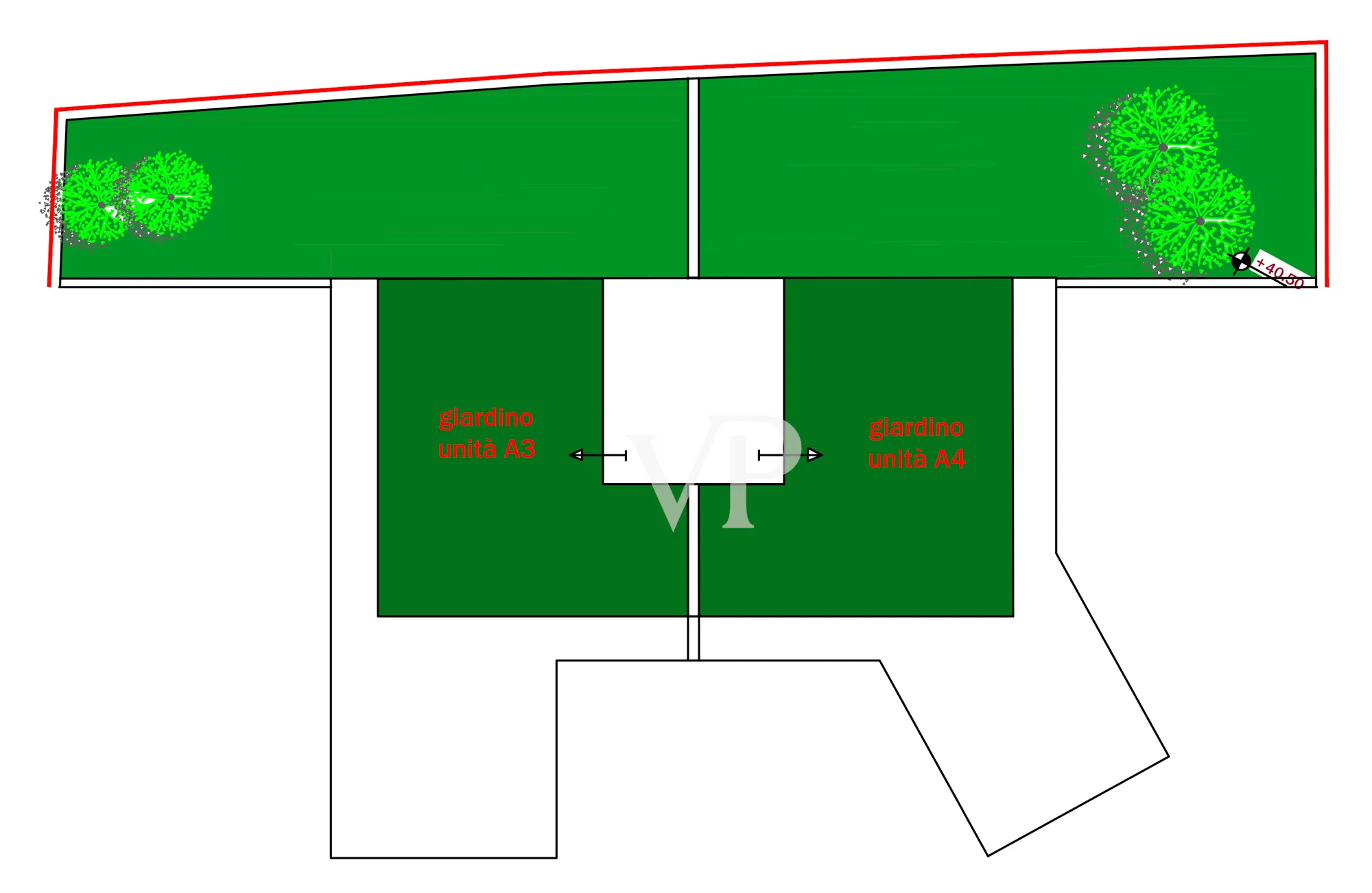 Edificio A - pianta del tetto